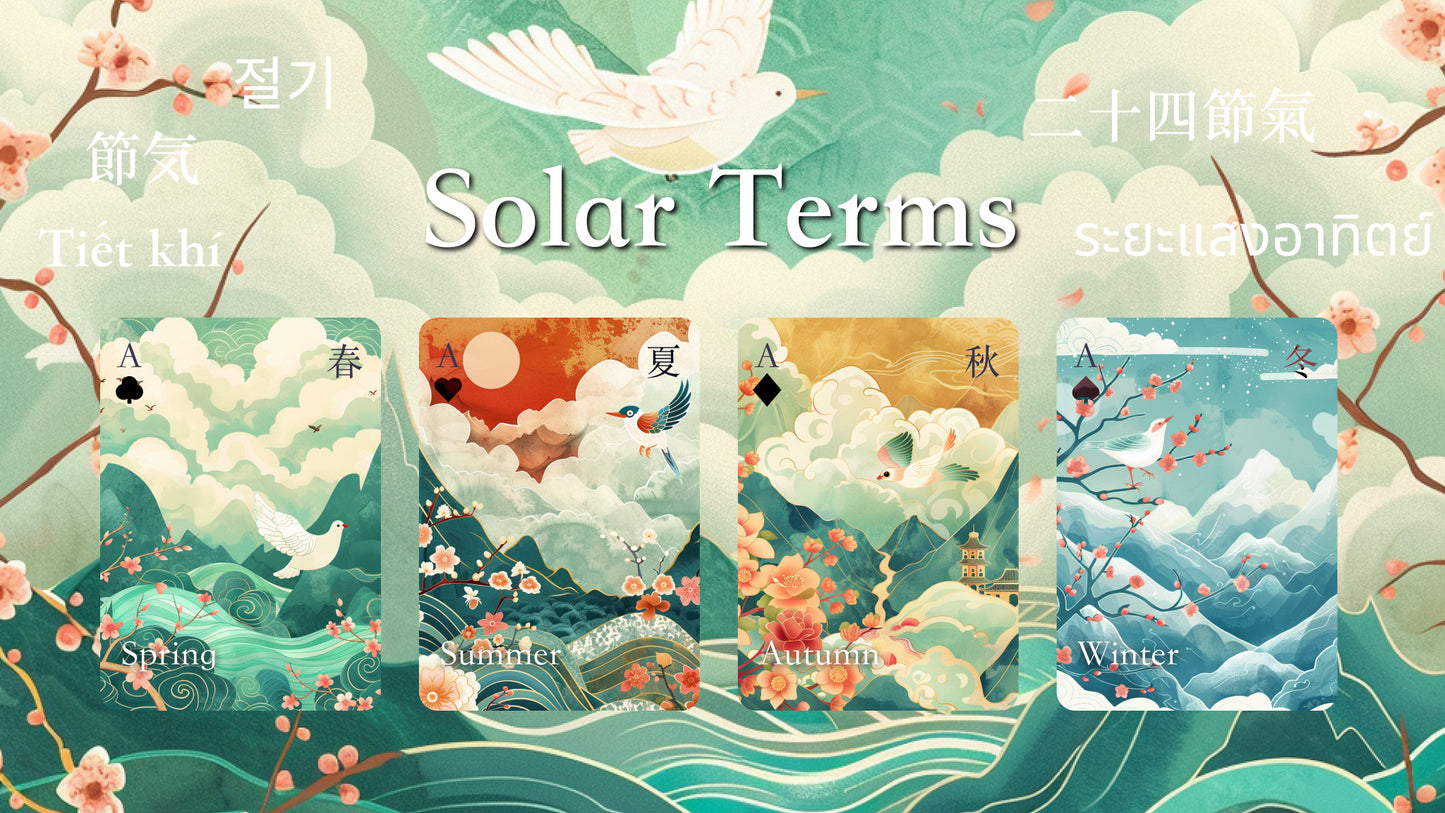 4-in-1 Solar Terms Playing Card Calendar Set 2025